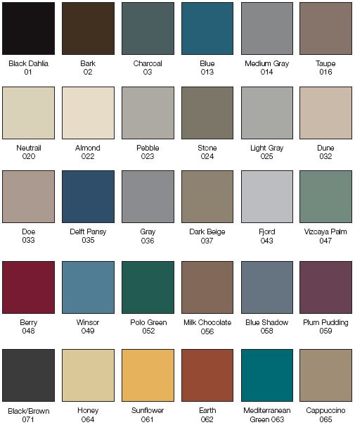 Armstrong Cove Base Color Chart
