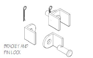 Metal Safety Bridge Bracket and Pin Lock 