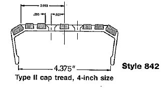 Style 842 MIL-T-24634 4 inch Cap Tread end view