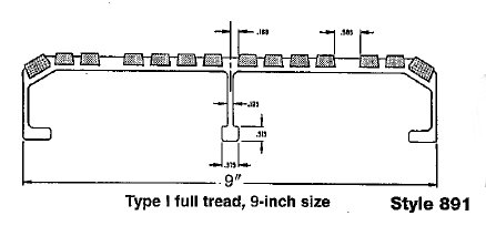 Style 891 MIL-T-24634 9 inch Full Tread end view
