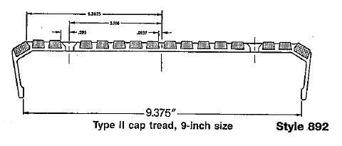 Style 892 MIL-T-24634 9 inch Cap Tread end view