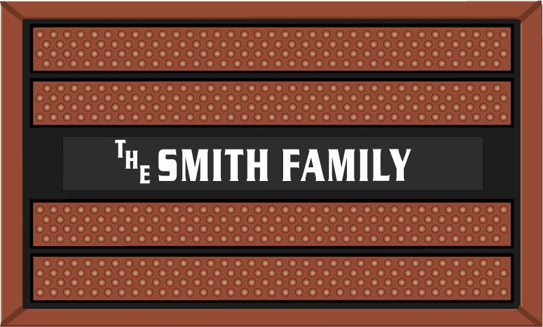 Personalized Vinyl Door Mat with Carpet Insert